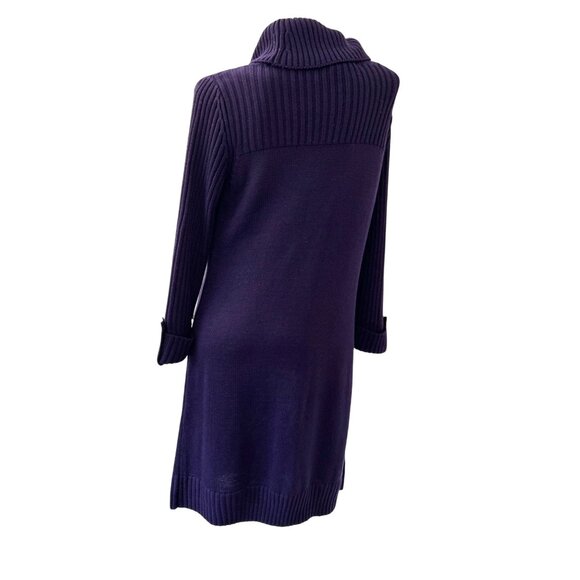 JESSICA HOWARD~  Purple Ribbed Turtleneck Sweater XL Dress With Cuffed Sleeves - Picture 12 of 12
